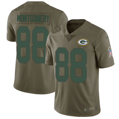 Nike Packers #88 Ty Montgomery Olive Men's Stitched NFL Limited Salute To Service Jersey